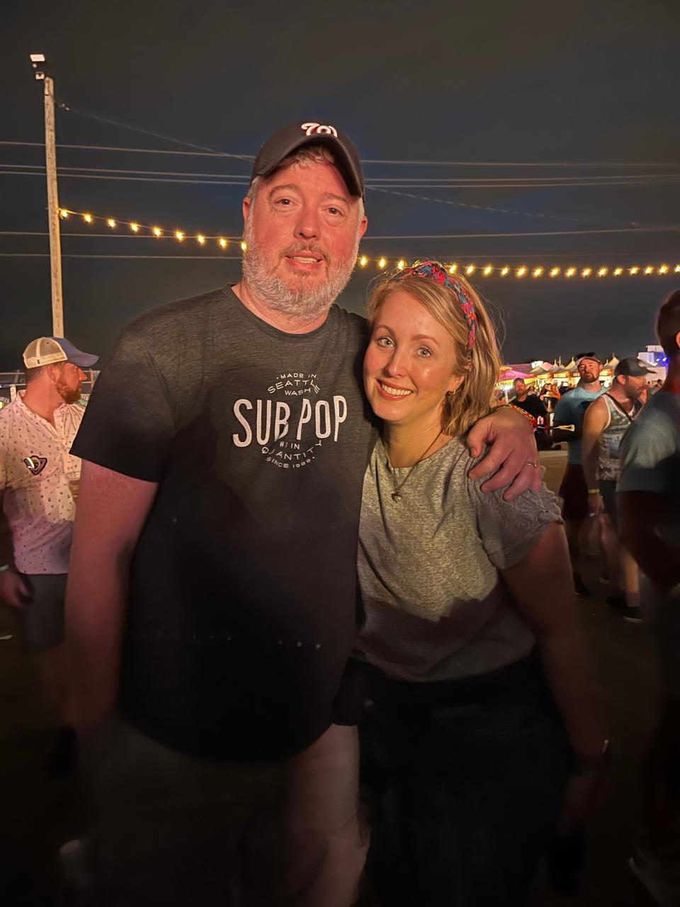 Erin and Tommy Druen, from Georgetown, Indiana were enjoying The Avett Brothers set at Bourbon & Beyond Saturday night.