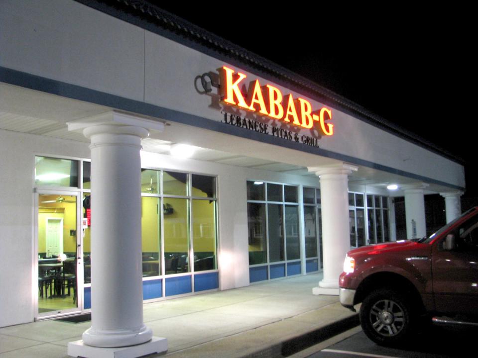 Exterior of Kabab-G restaurant.