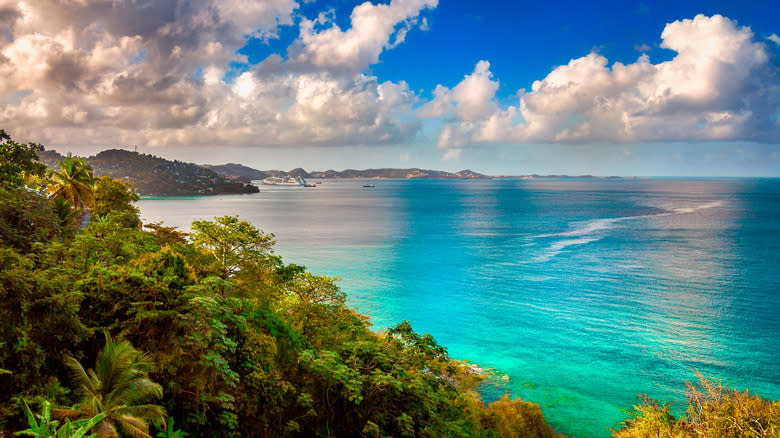 Caribbean island beach view