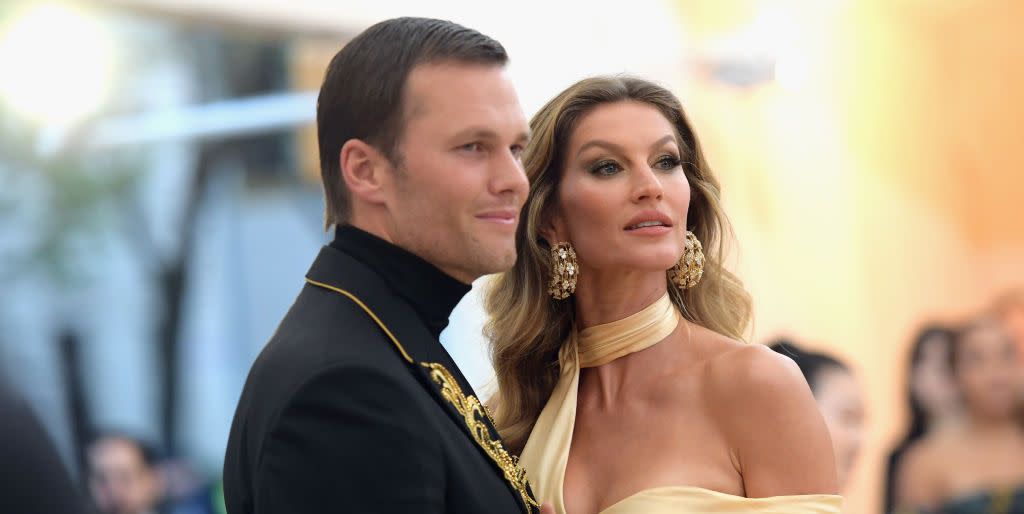 new york, ny   may 07 tom brady and gisele bundchen attends the heavenly bodies fashion  the catholic imagination costume institute gala at the metropolitan museum of art on may 7, 2018 in new york city  photo by matt winkelmeyermg18getty images for the met museumvogue