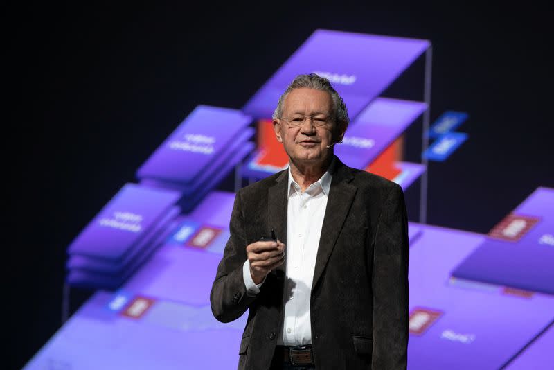 Synopsys Inc CEO Aart de Geus speaks at the company’s annual user conference in Santa Clara, California