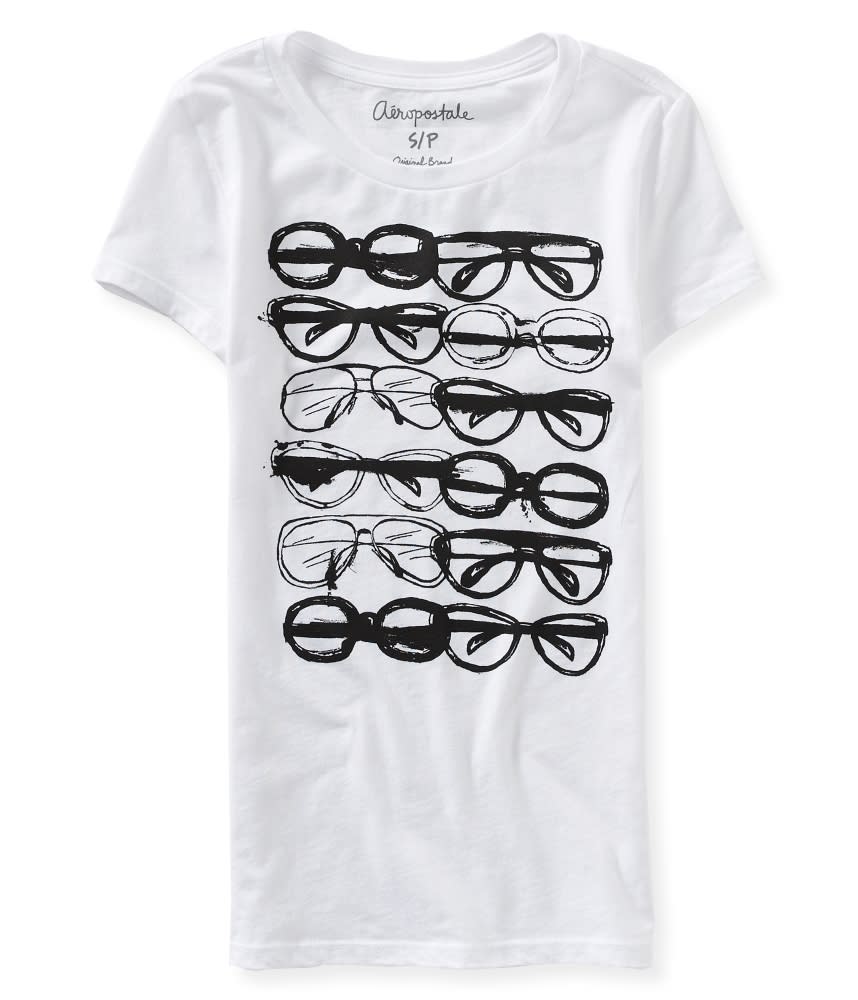 This product image released by Aéropostale, Inc. shows a T-shirt with a sunglasses design. (AP Photo/Aéropostale, Inc.)