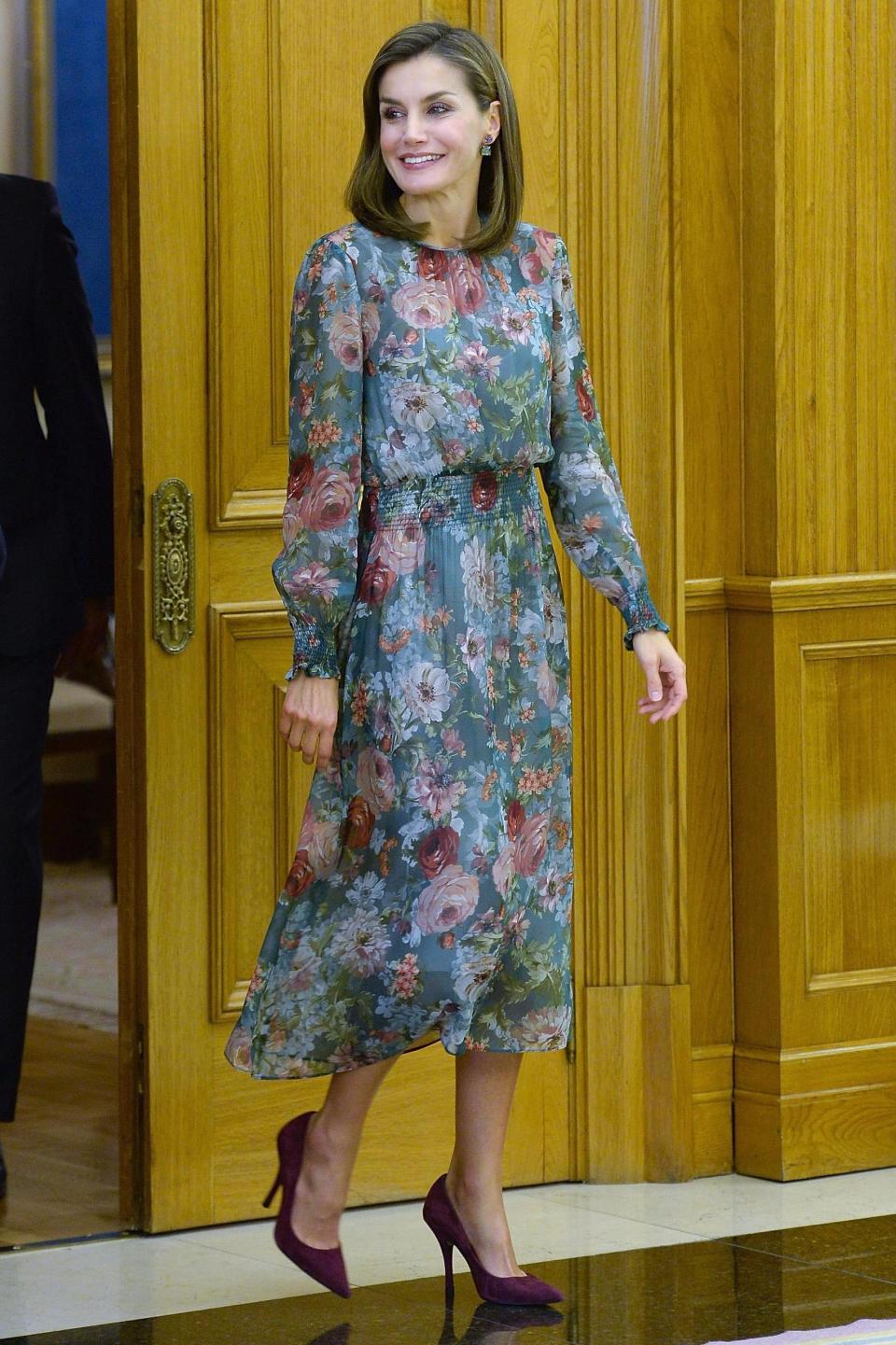 Spain's Queen Letizia certainly made a statement when she hosted an audience for medical professionals at Zarzuela Palace in Madrid this week.