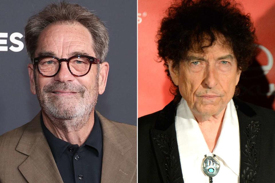 <p>Leon Bennett/Getty Images; Kevin Mazur/WireImage</p> Huey Lewis and Bob Dylan 