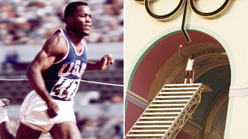 Rafer Johnson, pictured here during his Olympic career.