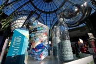 Recycled plastic bottles are pictured at the Grand Palais during the Solutions COP21 in Paris, France, December 4, 2015 as the World Climate Change Conference 2015 (COP21) continues at Le Bourget near the French capital. REUTERS/Benoit Tessier
