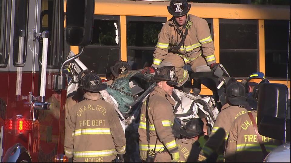 SCENE PHOTOS: South Charlotte school bus crash