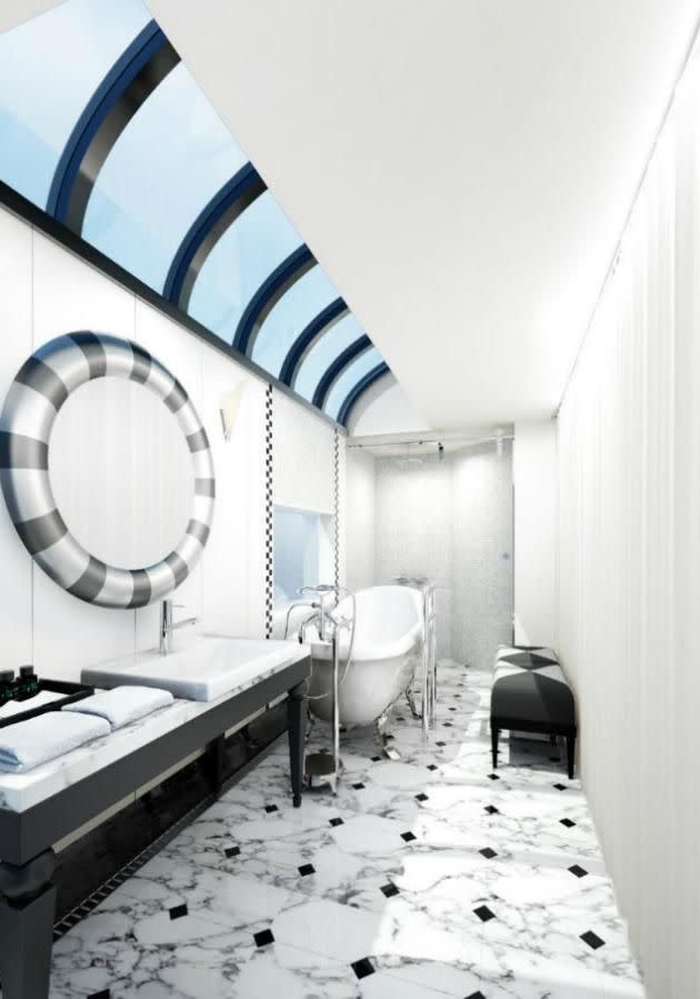 Who would have thought a train bathroom could be so luxe?