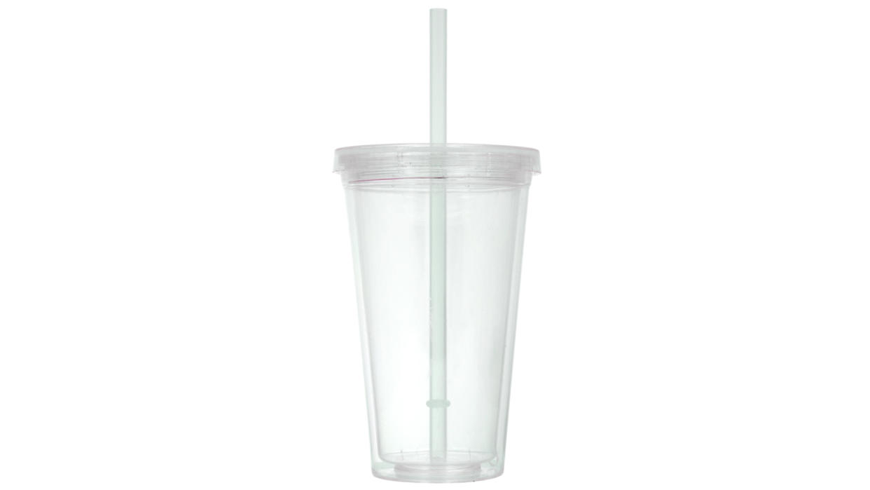 Double-Wall Clear Case Plastic Tumblers, 16 ounce