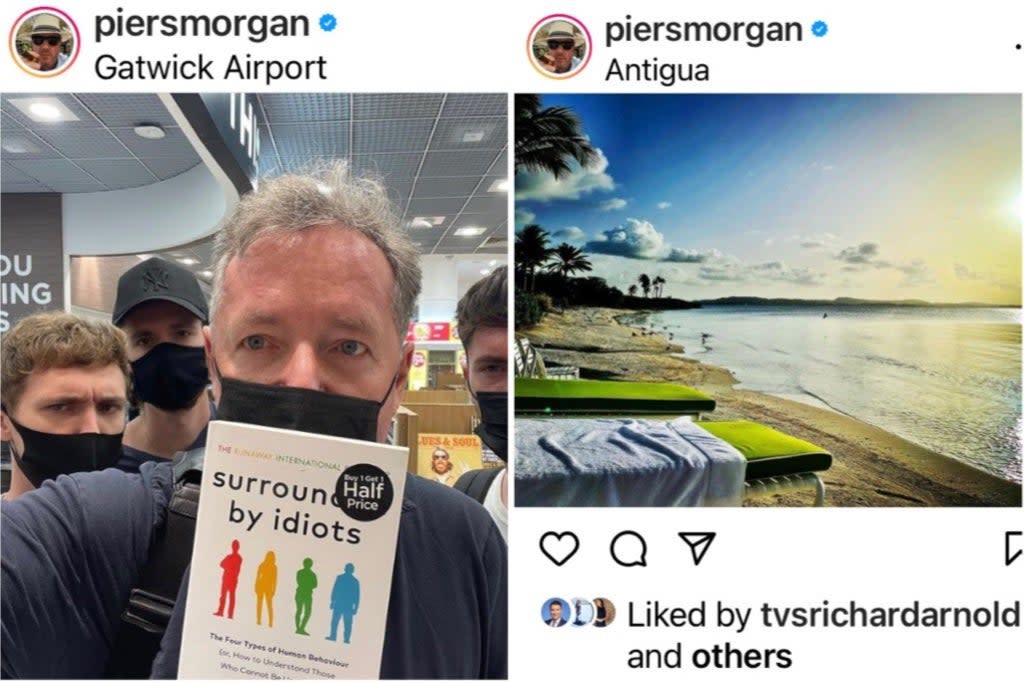 Piers Morgan jets off for family holiday in Antigua (Piers Morgan / Instagram)