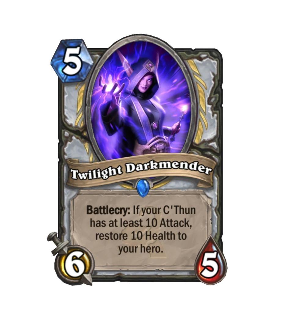 <p>You’d think that a C’Thun with 10 power or more would just outright win you the game, but sometimes even with the big man on your side, you need a little bit of healing yourself. That’s where the Darkmender comes in.</p>
