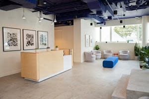 View of the reception area at Juno's first location in the Harlem neighborhood of New York City.