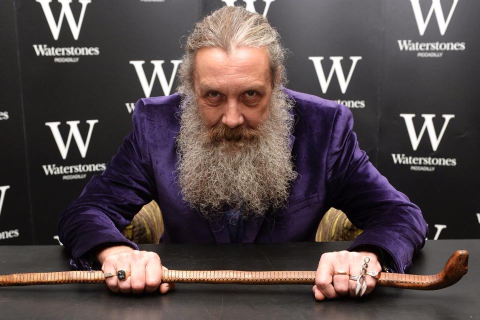 Alan Moore attends a book signing at Waterstone's, Piccadilly. (Photo by rune hellestad/Corbis via Getty Images)
