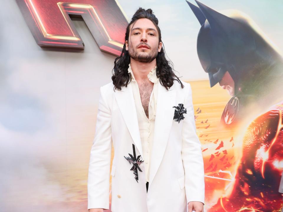 Ezra Miller attends the Los Angeles premiere of Warner Bros. "The Flash" at Ovation Hollywood on June 12, 2023.