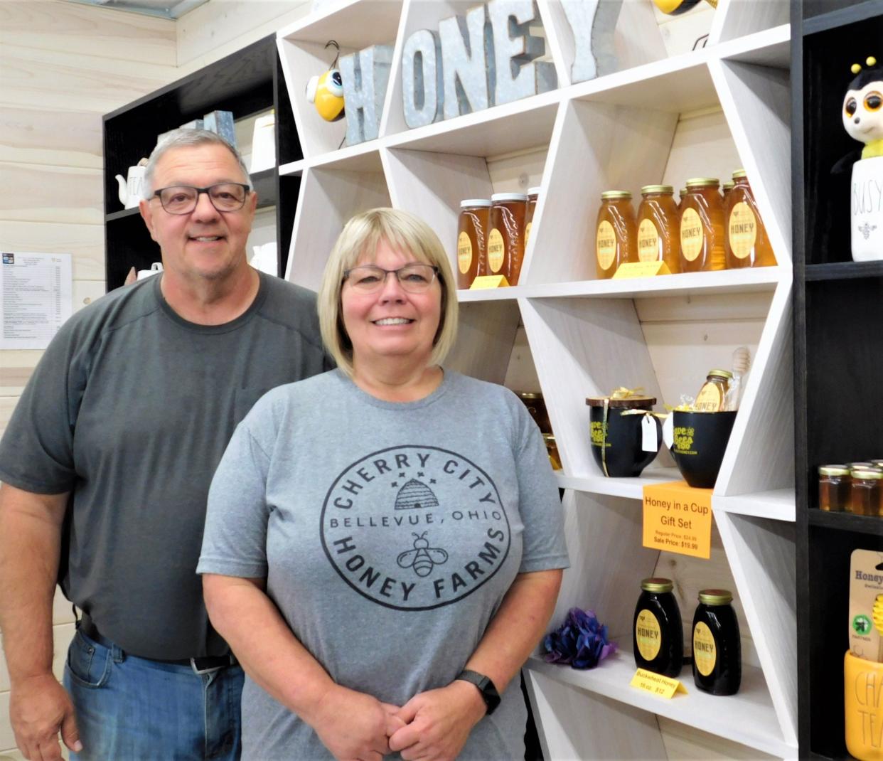 Gary and Tami Wylie opened Cherry City Honey Farms at 3212 Northwest Road, Bellevue, and held a grand opening on May 1. The couple has been involved in the honey business for several years selling honey and related products at farmers markets like those in Fremont and Port Clinton.