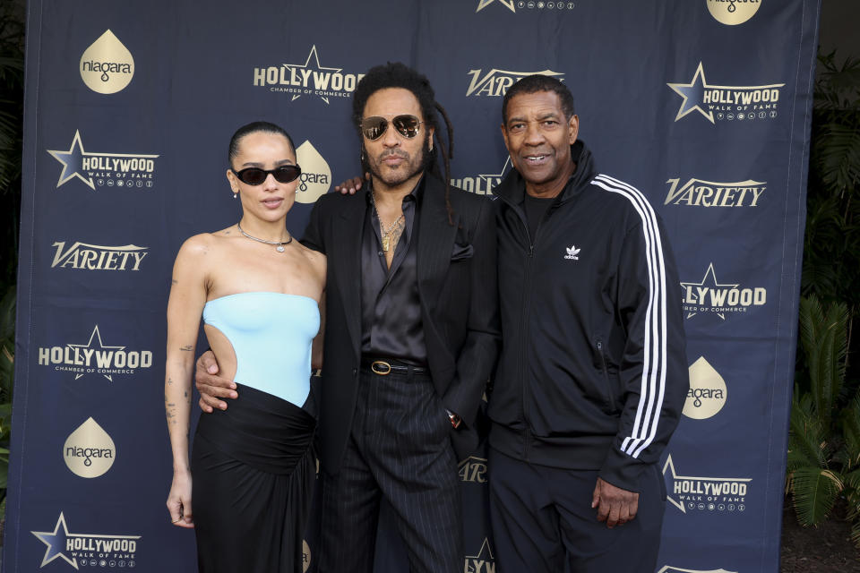 Lenny Kravitz, Zoë Kravitz and Denzel Washingto