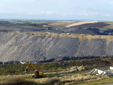 FILE PHOTO: A view of the slopes of the Banks Group Shotton open cast mine in Northumberland, Britain, November 11, 2016. Picture taken November 11, 2016. REUTERS/Barbara Lewis/File Photo