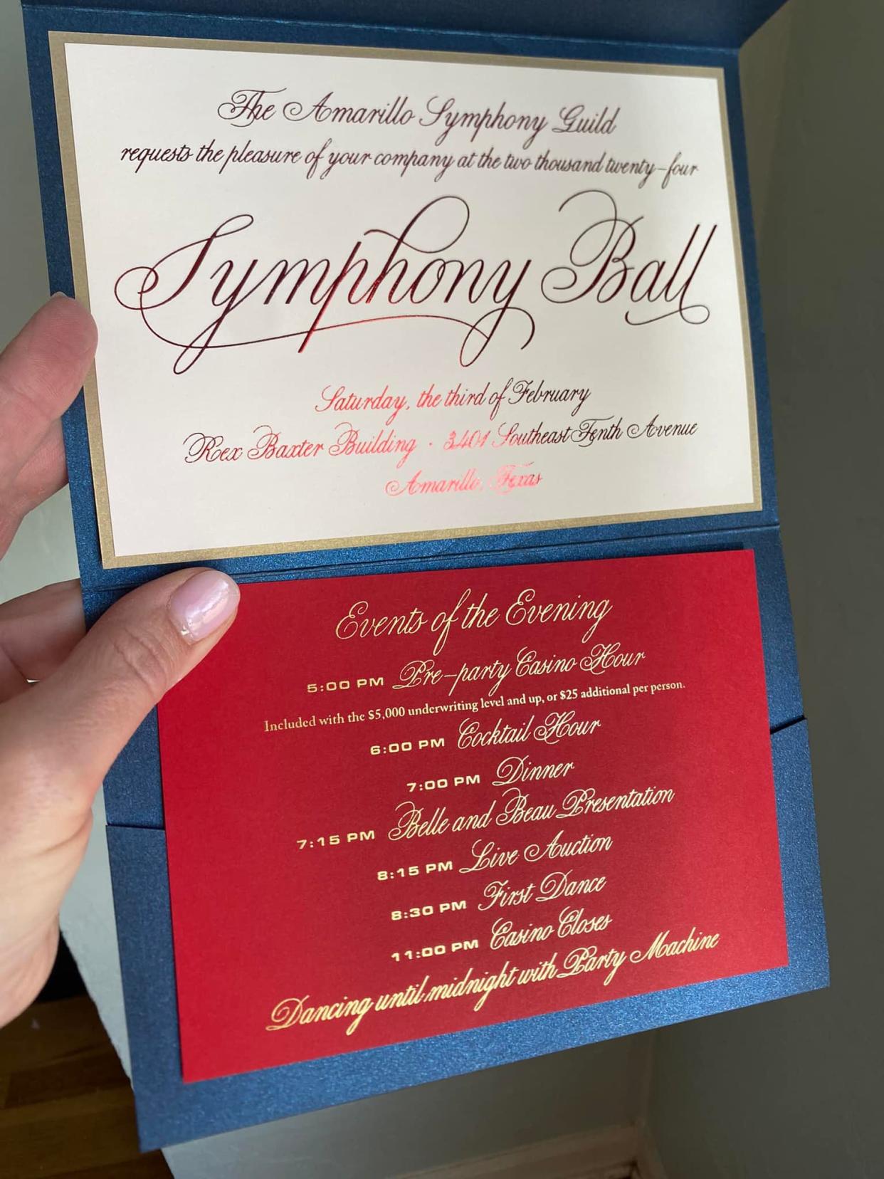 The 2024 Amarillo Symphony Ball is scheduled to be held Saturday, Feb. 3 at the Rex Baxter Building.