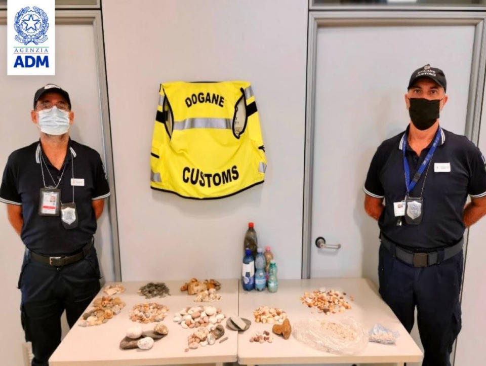 Some of the sand and shells confiscated by authorities. Source: Newsflash/ Australscope