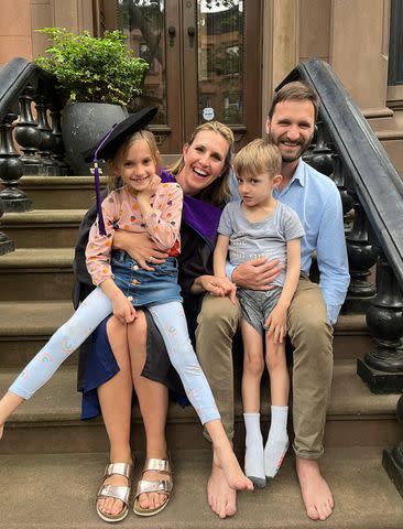 <p>Courtesy of Poppy Harlow</p> Poppy Harlow celebrates her 2022 graduation from Yale Law School with family