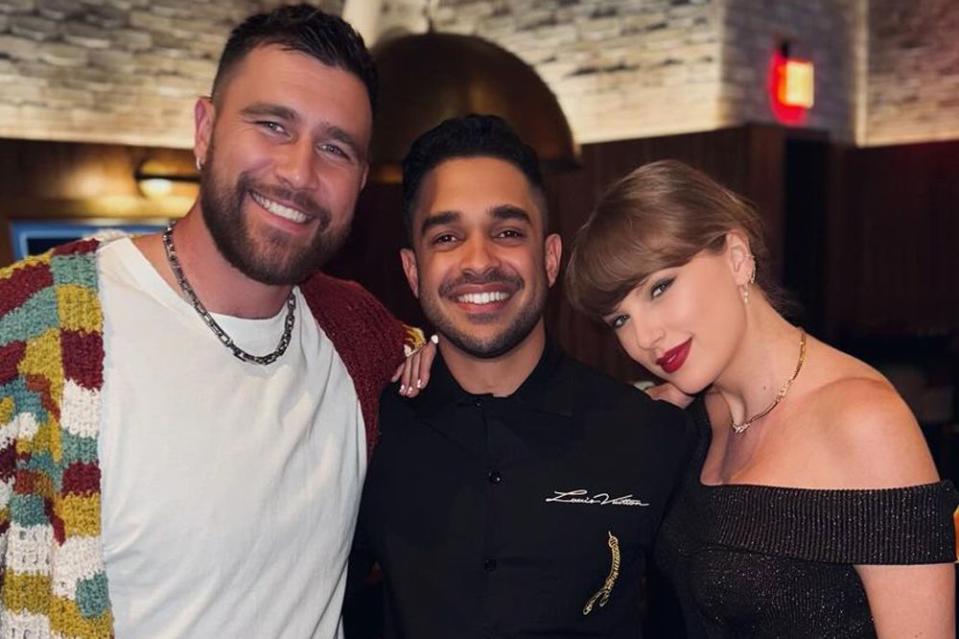 <p>Sacha_Tanha/ Instagram</p> Travis Kelce and Taylor Swift