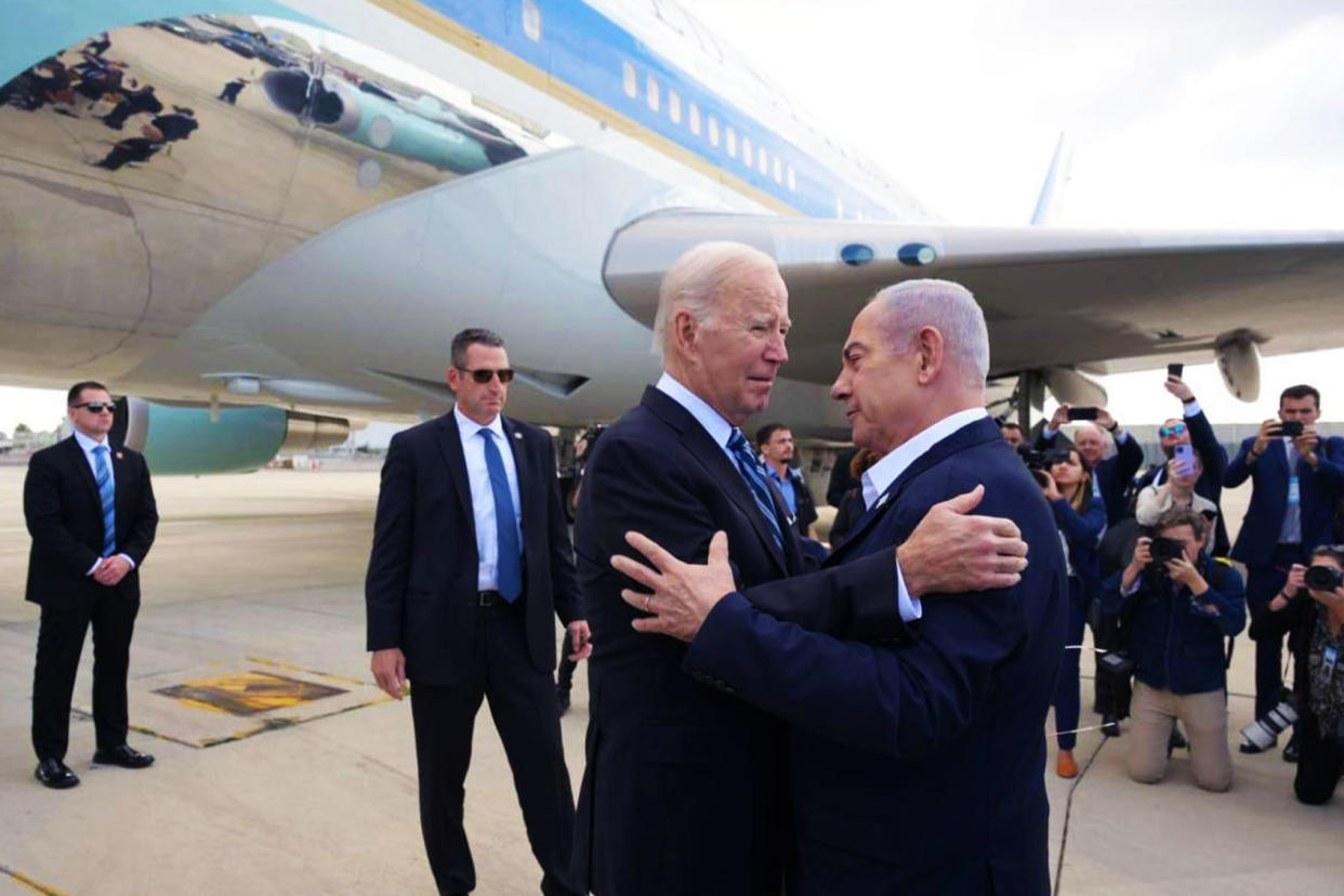 Joe Biden; Benjamin Netanyahu GPO/ Handout/Anadolu via Getty Images