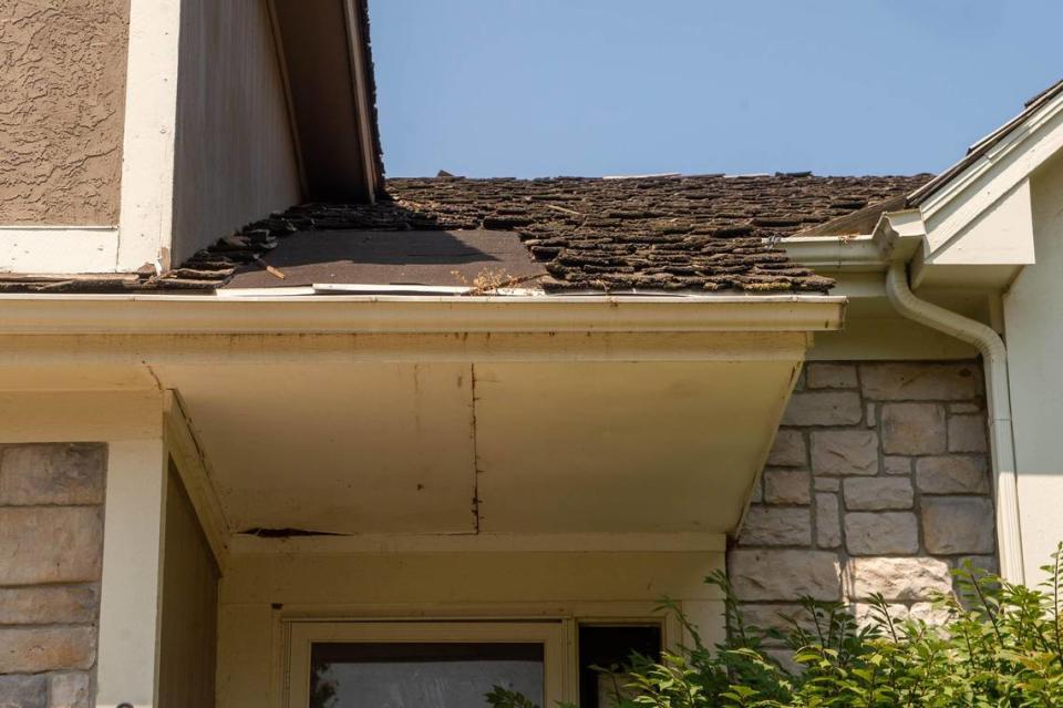 “The soffit above the front porch has collapsed for the third time because of the amount of feces from the wildlife that’s occupied the attic,” said neighbor Sheila Rodriguez.