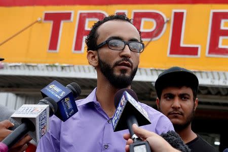 Abdullah Muflahi, owner of the Triple S convenience store where Alton Sterling was shot dead by police, speaks to the media in Baton Rouge, Louisiana, U.S. July 11, 2016. REUTERS/Shannon Stapleton