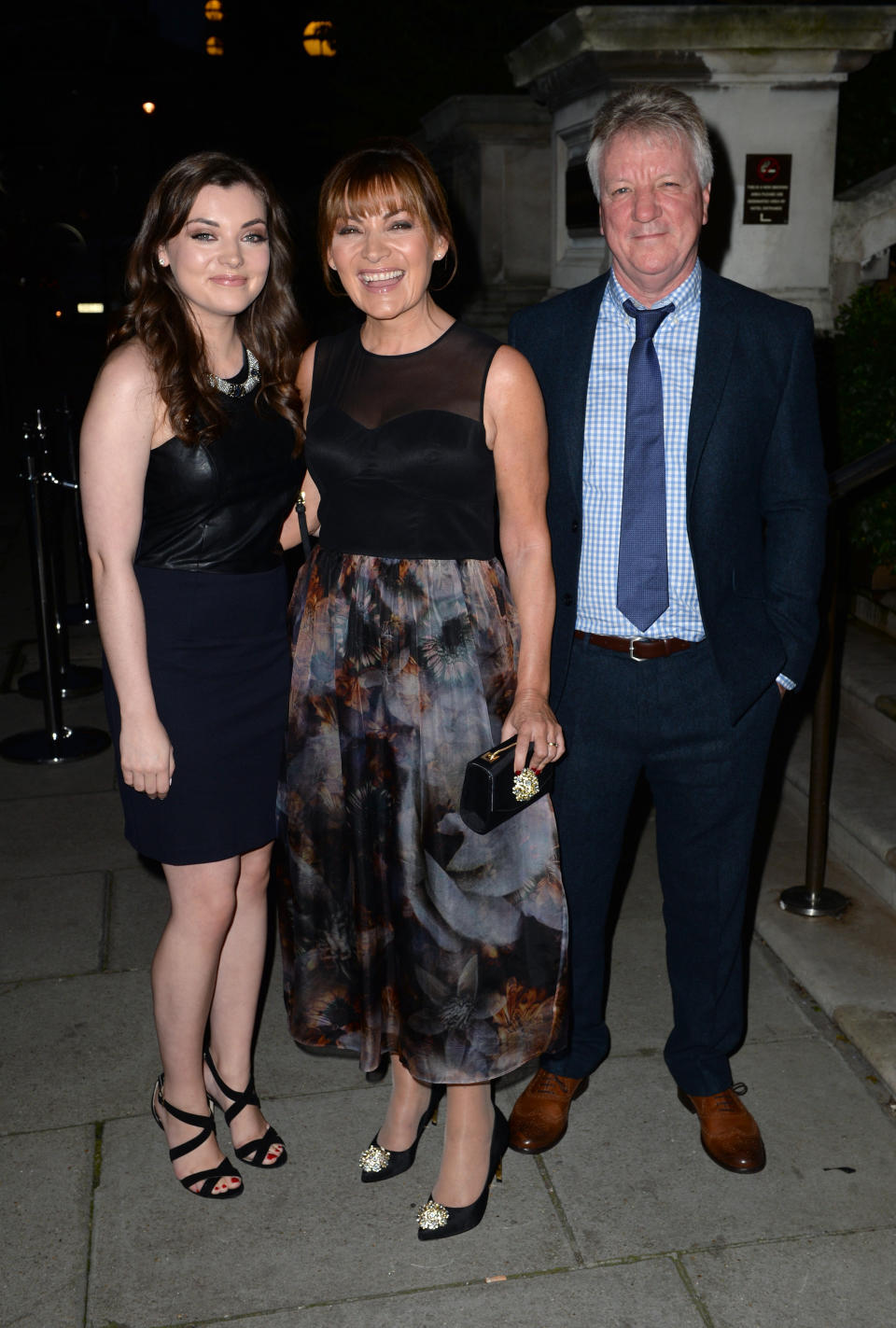 Lorraine Kelly, husband Steve Smith and daughter Rosie attend a party to celebrate Lorraine Kelly's 30 Years in Breakfast Television, the Langham Hotel, London.

