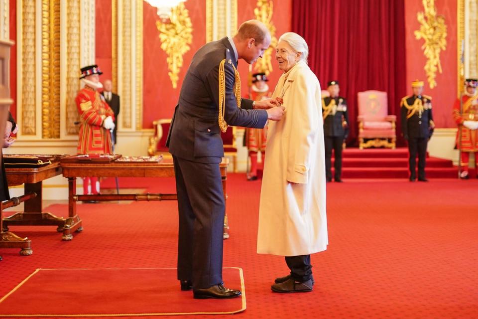 Dame Vanessa Redgrave is made a Dame Commander of the British Empire by the Prince of Wales at Buckingham Palace (Aaron Chown/PA) (PA Wire)