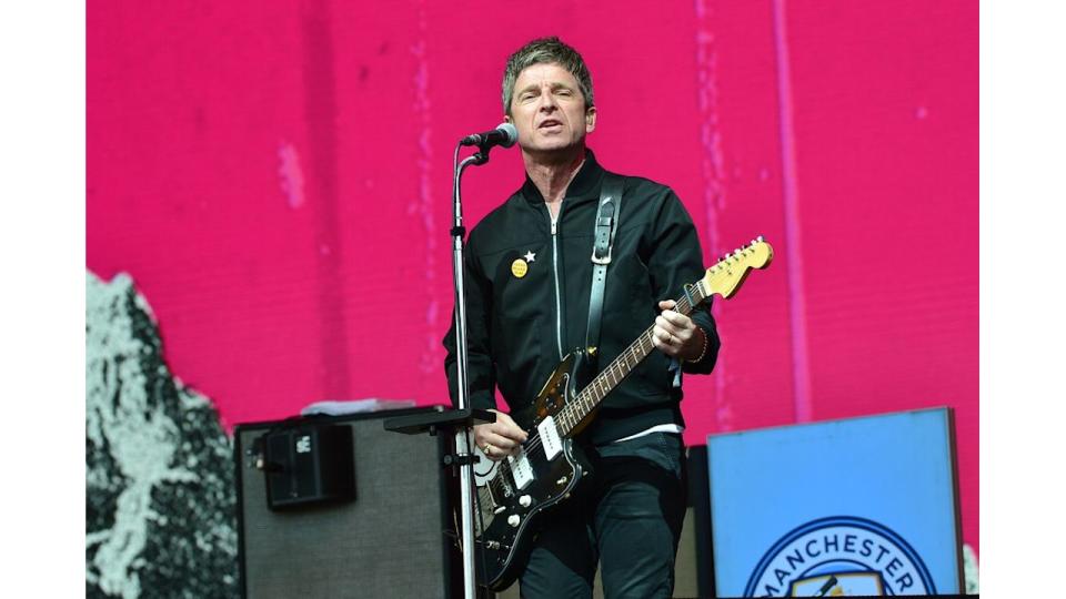 Noel Gallagher performs on the Pyramid Stage during day four of Glastonbury Festival at Worthy Farm, Pilton on June 25, 2022