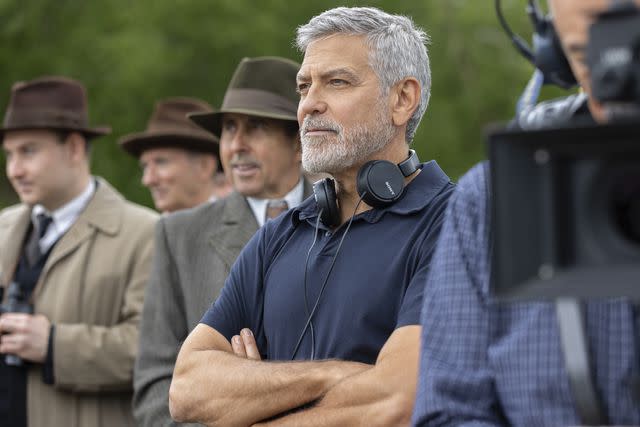 <p>Laurie Sparham</p> George Clooney on the set of his movie 'The Boys in the Boat'