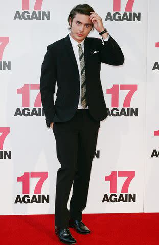 <p>Don Arnold/WireImage</p> Zac Efron in 2009 premiering '17 Again'