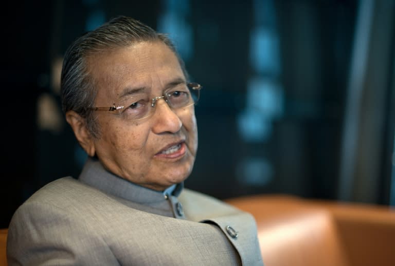 Former Malaysian prime minister Mahathir Mohamad at an interview with AFP at his office in Kuala Lumpur on June 14, 2012