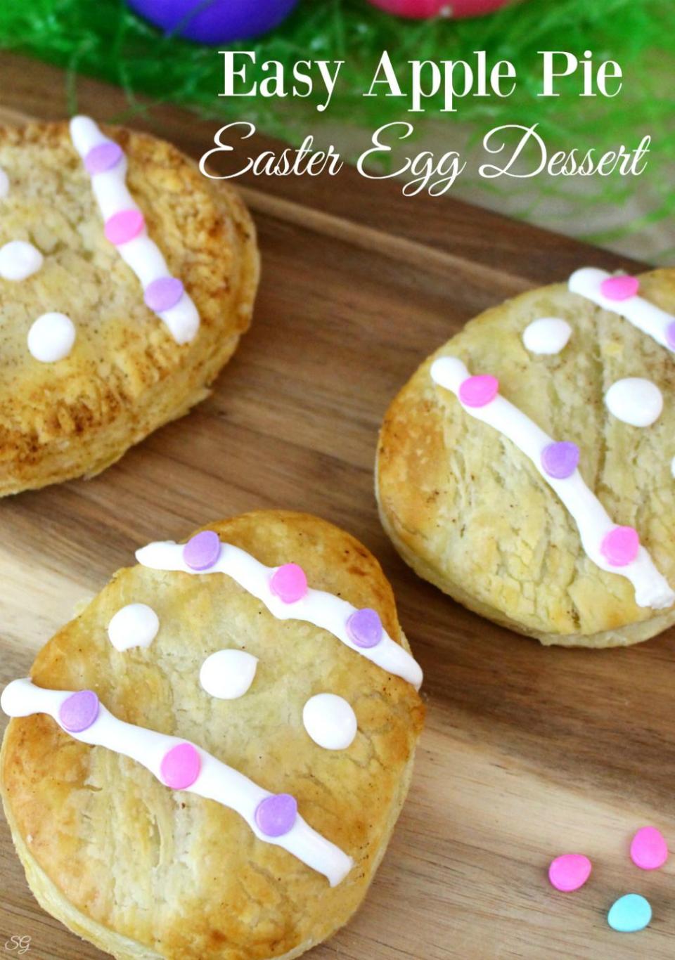 <p>How adorable is this idea? After you bake the pie "eggs," give them a personalized touch with icing and sprinkles. </p><p><strong>Get the recipe at <a rel="nofollow noopener" href="http://scrappygeek.com/apple-pie-easter-egg-dessert/" target="_blank" data-ylk="slk:Scrappy Geek;elm:context_link;itc:0;sec:content-canvas" class="link ">Scrappy Geek</a>. </strong></p>