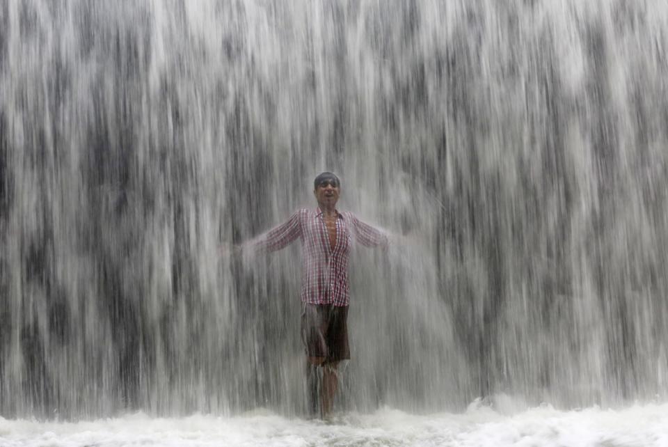 Enjoying the heavy rains in Mumbai