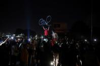 Protesters gather near the Minneapolis Police third precinct