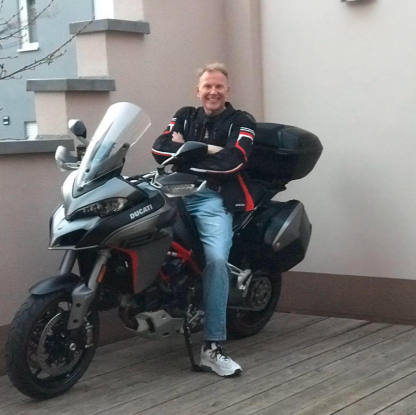 Prince Otto of Germany on a motorbike