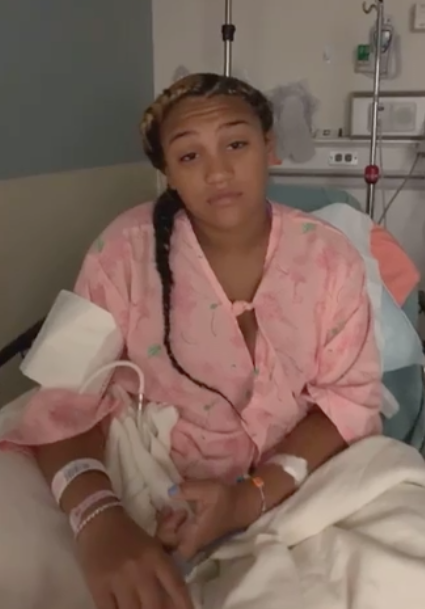 An 18-year-old says she was left with an epidural stuck in her back for days, and hospitals were unable to help (Credit: Facebook)