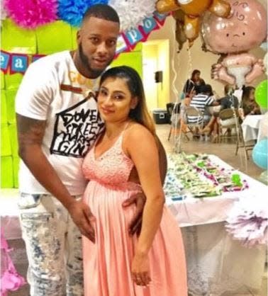 Jevaughn Suckoo poses with his girlfriend Stephanie Caceres for a baby shower. Suckoo was shot and killed on July 11, 2017 and the twins Caceres carried were born three days later. Caceres died Wednesday, July 26, 2017 due to an infection stemming from her C-section, according to friends and family.
