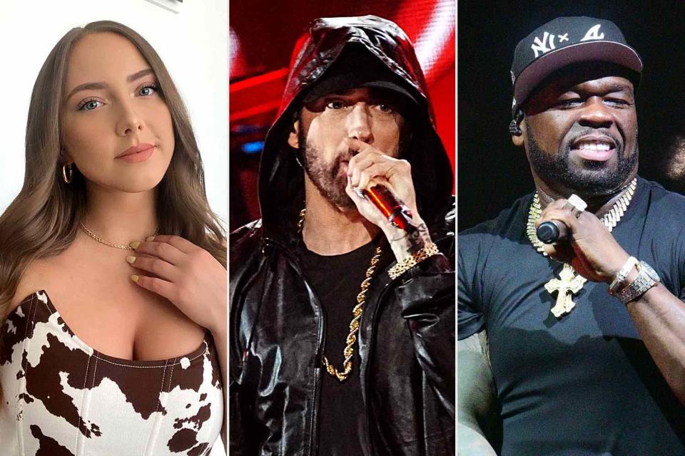 <p>Hailie Scott/Instagram;  Jeff Kravitz/FilmMagic; Prince Williams/WireImage</p> Hailie Jade Scott, Eminem, 50 Cent