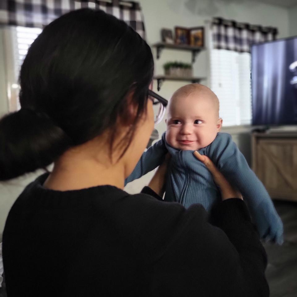 Brittany Ingle and her baby boy, Psalm Patrick Ingle, who was born on Sept. 25, 2023.