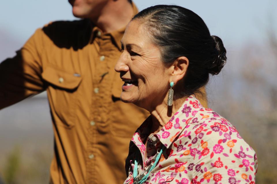 U.S. Department of the Interior Secretary Deb Haaland visits Las Cruces on Sunday, March 27, 2022. Haaland hiked Dripping Springs Trail and met with local community leaders to talk about the importance of conservation.