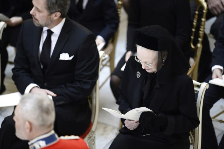 Denmark's Crown Prince Frederik nd Queen Margreth at Prince Henrik'S funeral in the Christiansborg Palace Chapel in Copenhagen