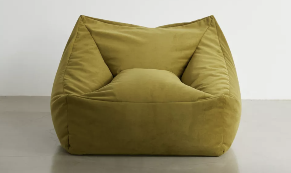 12) Cooper Velvet Bean Bag Chair