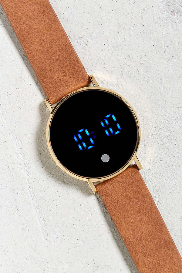 UO Distressed Leather LED Watch