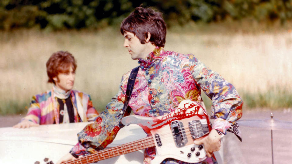John Lennon and Paul McCartney in “Magical Mystery Tour” - Credit: Courtesy of Andrew Birkin