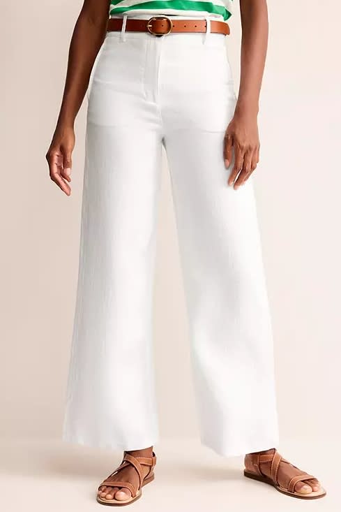 Boden Wide Leg Linen Trousers