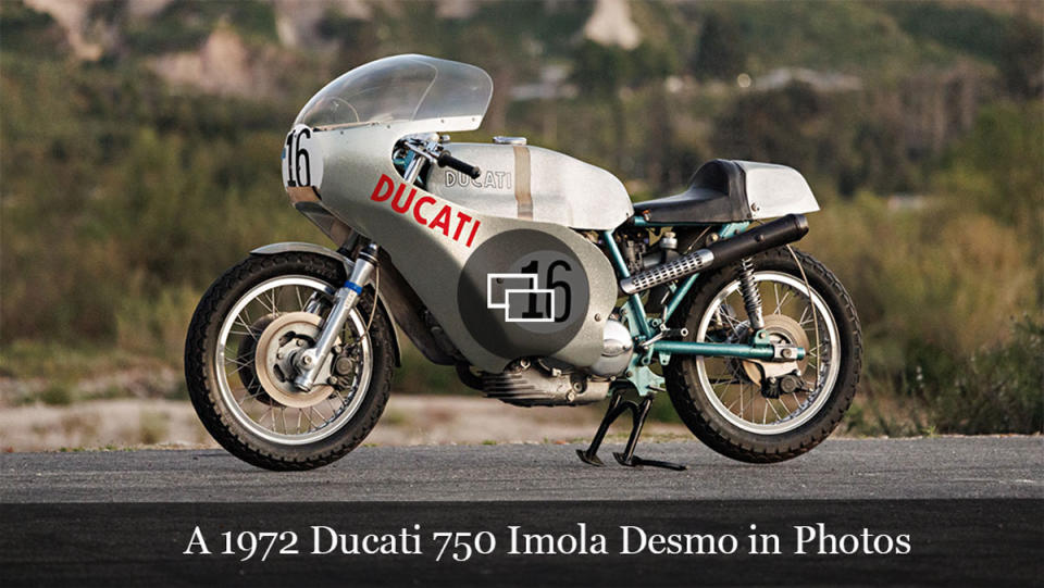 A 1972 Ducati 750 Imola Desmo motorcycle.