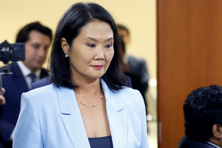Former Peruvian presidential candidate Keiko Fujimori is on trial on charges of money laundering, organized crime, obstruction of justice and making false declarations (Juan Carlos CISNEROS)